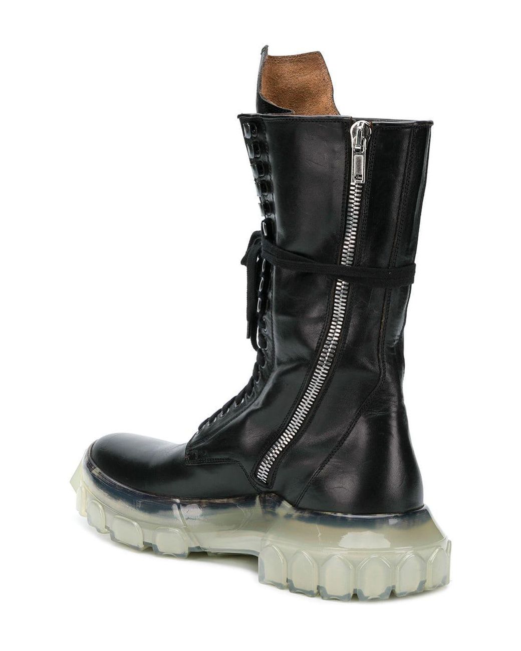 Rick Owens Lace-up Tractor Boots in Black for Men | Lyst