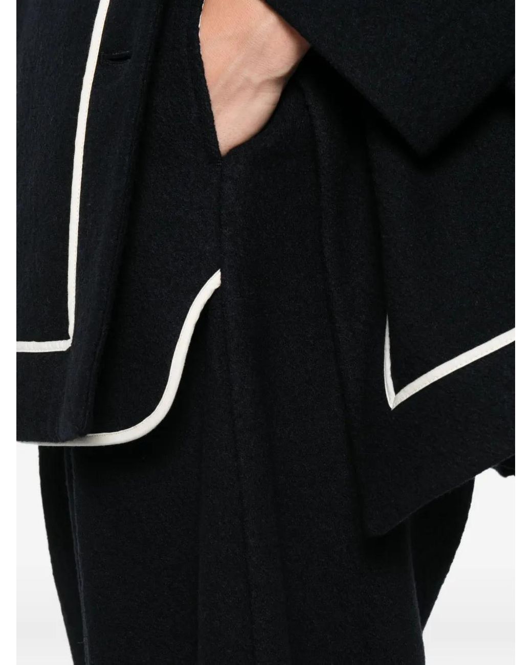SOH Black Contrasting-Trim Trousers