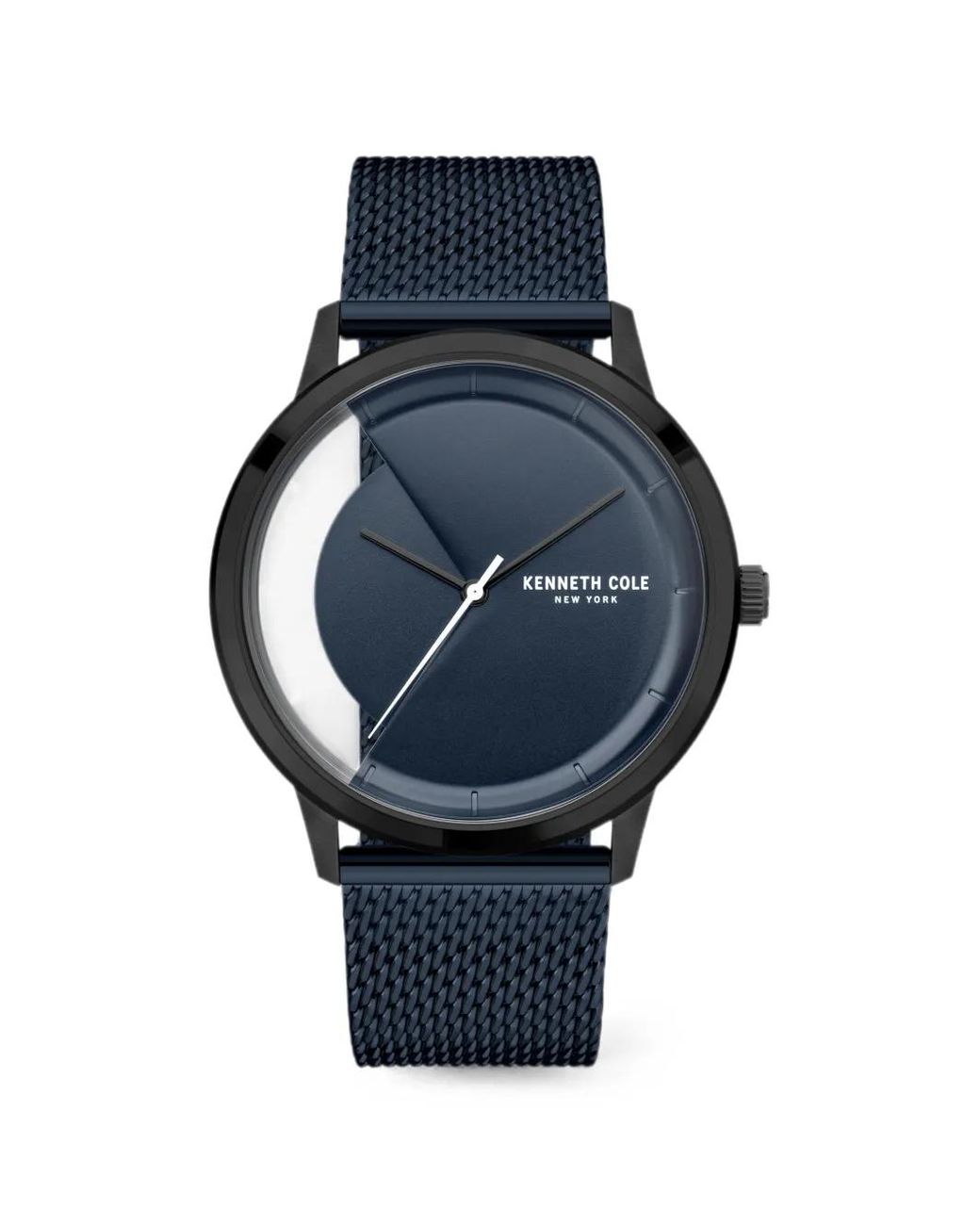 Kenneth Cole Blue Montre Mm À Bracelet En Résille for men