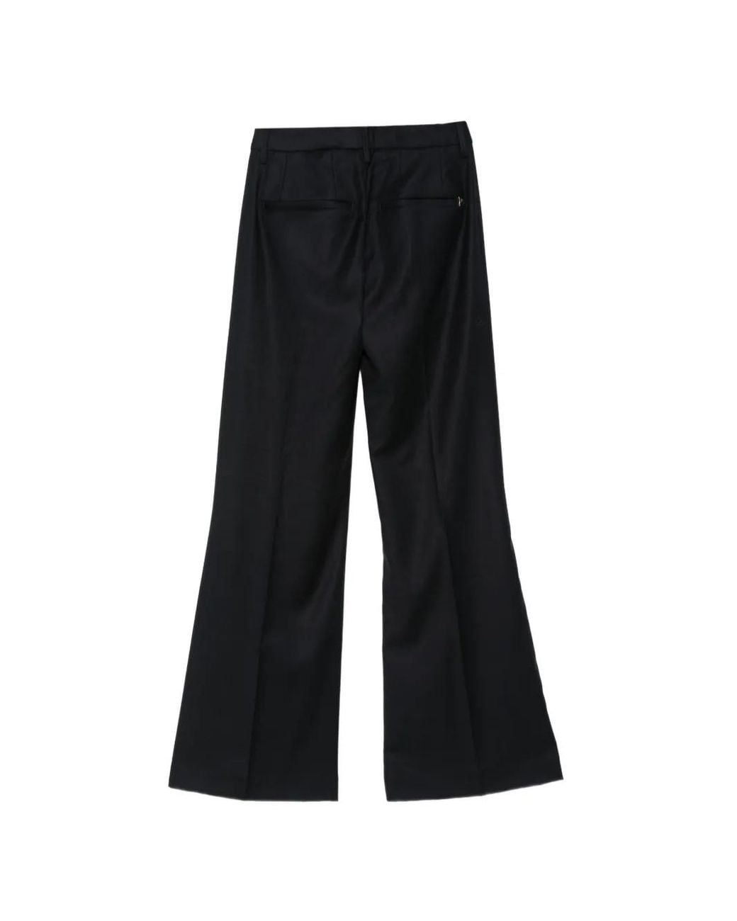 Dondup Black Pressed-Crease Flared Trousers