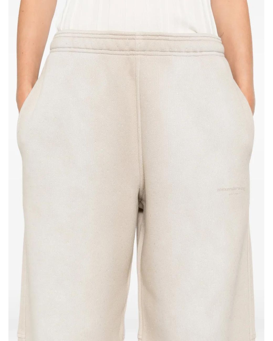 Alexander Wang White Crystal Washed Terry Sweatpant