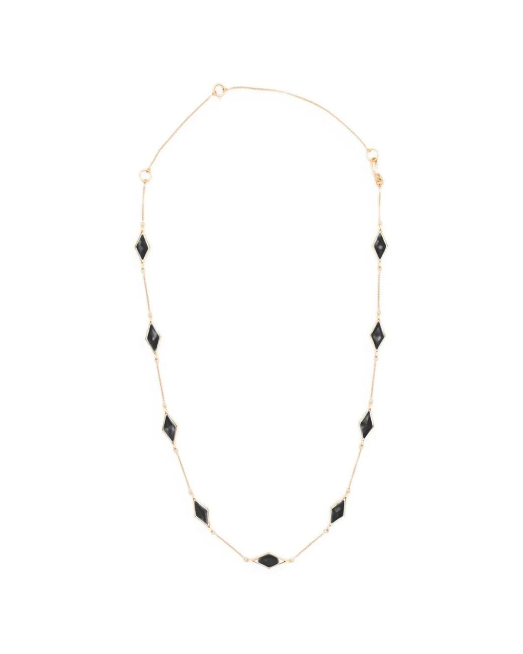 Jil Sander White Mirror-Effect Argyle Necklace