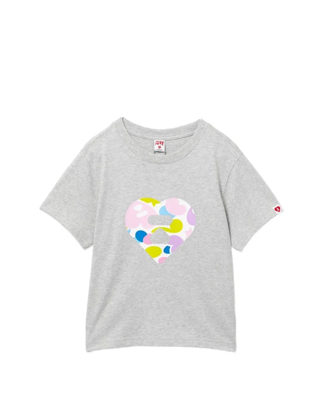 AAPE BY A BATHING AP Gray T-Shirt À Imprimé Cœur
