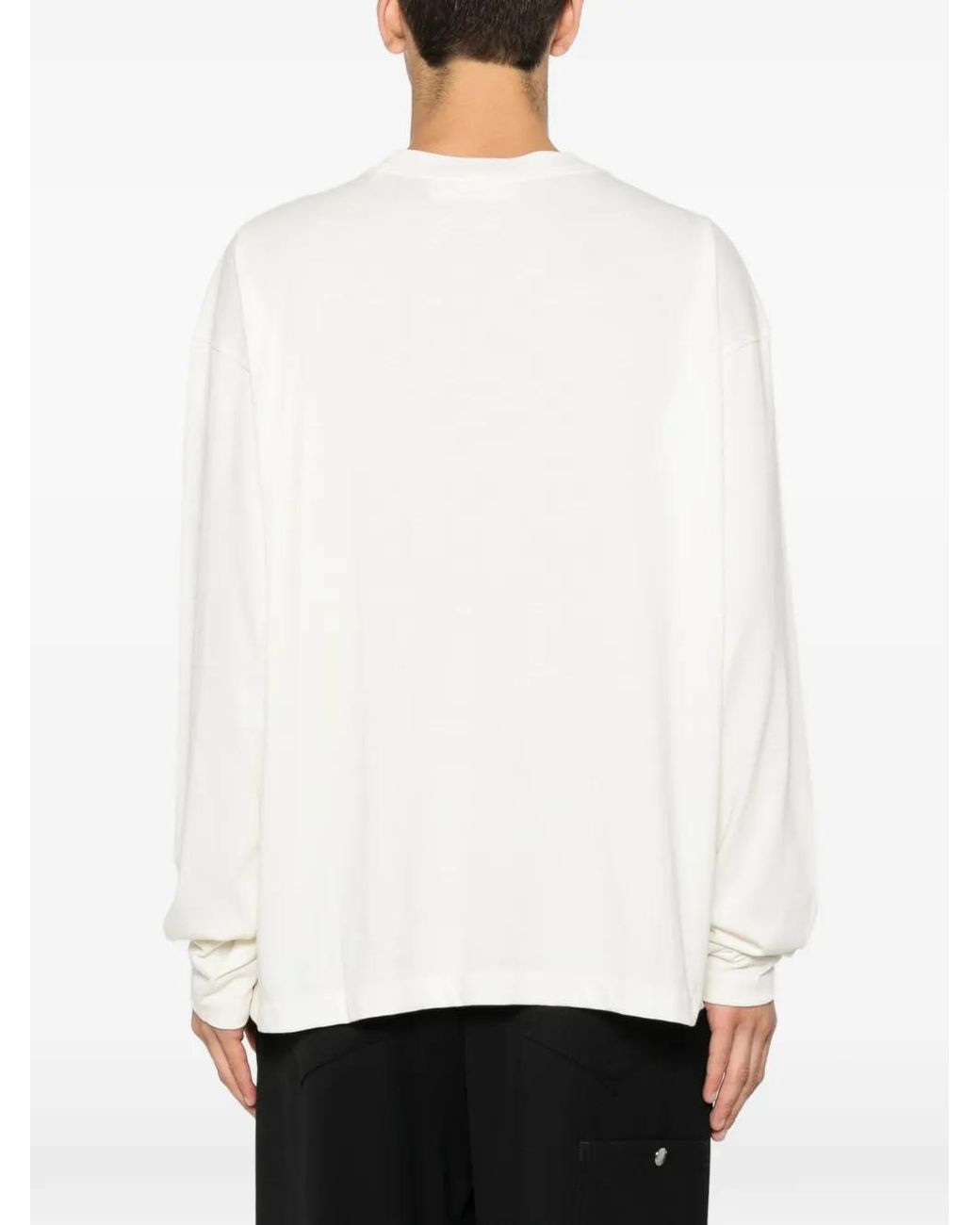 Fear Of God White Essentials Crew-Neck Long-Sleeve Cotton T-Shirt for men