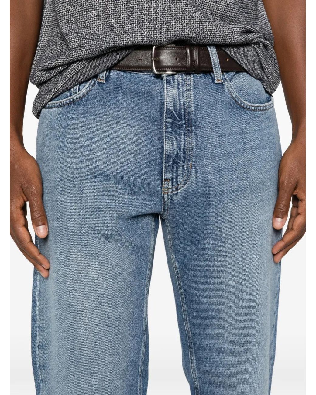 Zegna Blue Belt-Loops Jeans for men
