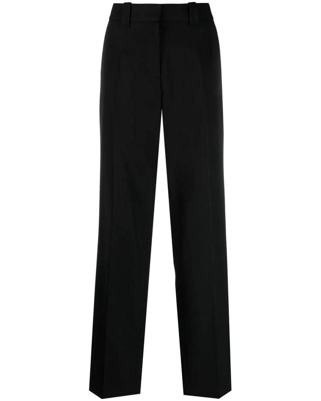 Rabanne Black Virgin Wool Straight-Leg Trousers