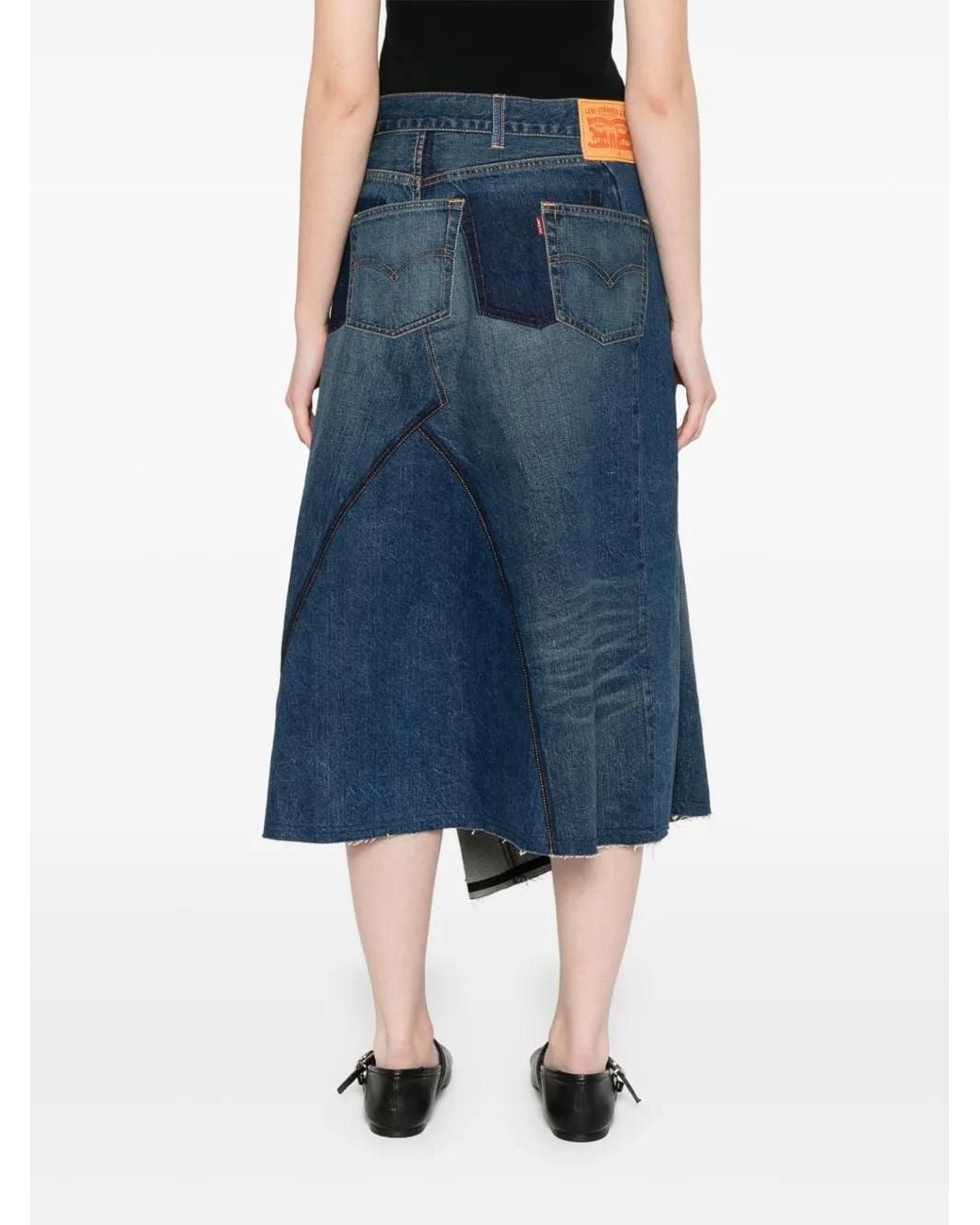 Junya Watanabe Blue Denim Asymmetric Skirt