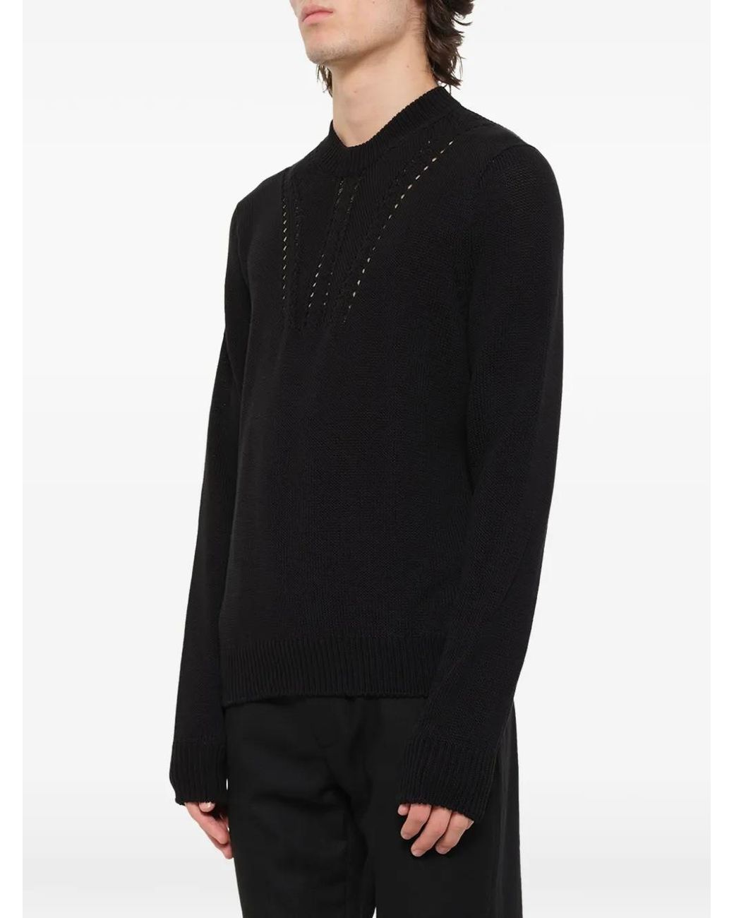 Jil Sander Black Pull En Maille Pointelle for men
