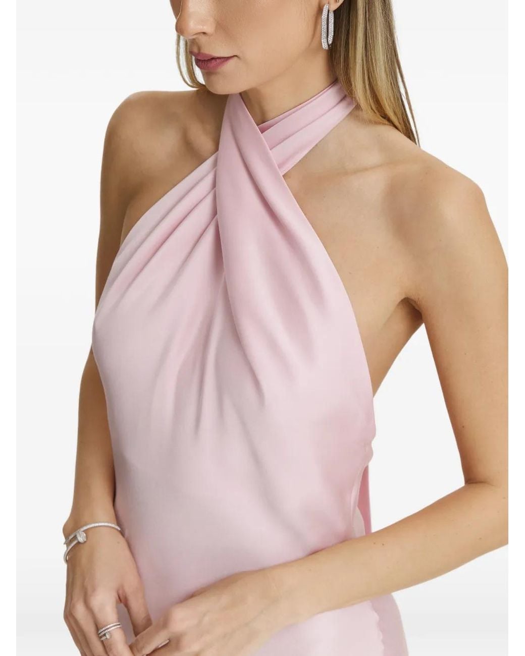 Il Volo Pink Halter Neck Maxi Dress