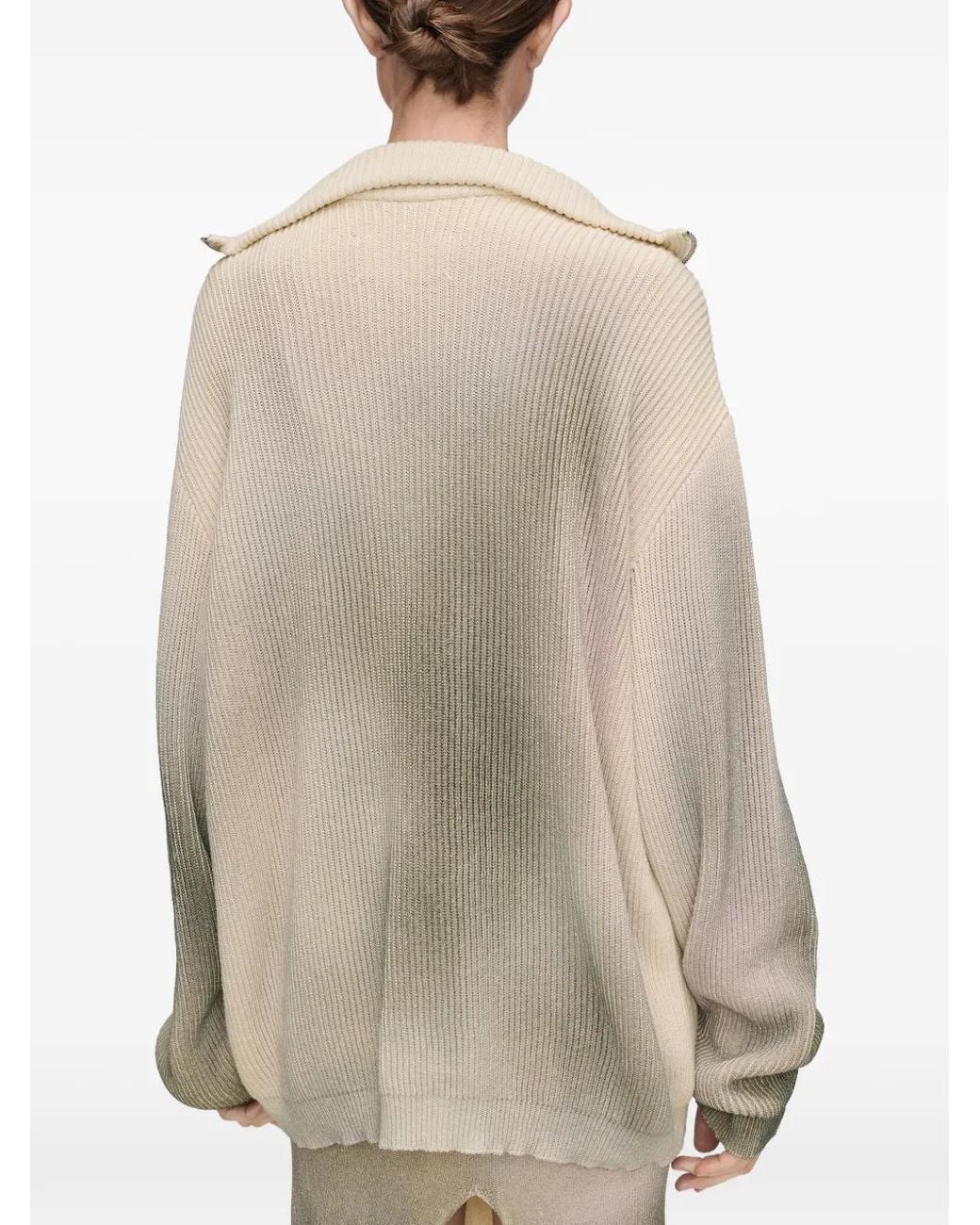 Maison Margiela Natural Zip Knit Pullover