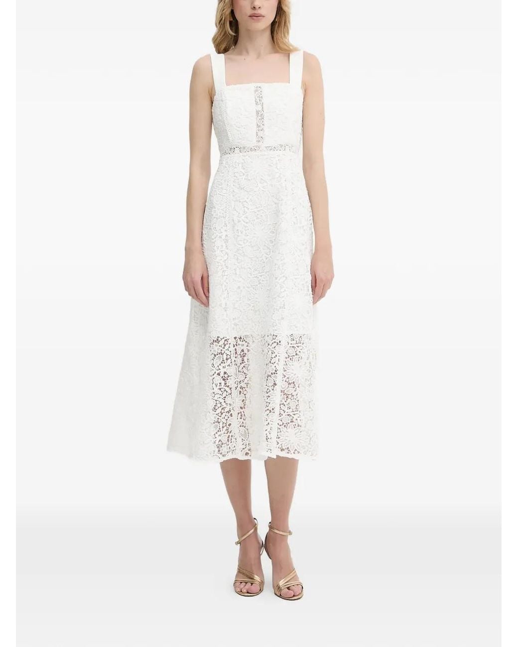 Morgan White Square-Neck Dress