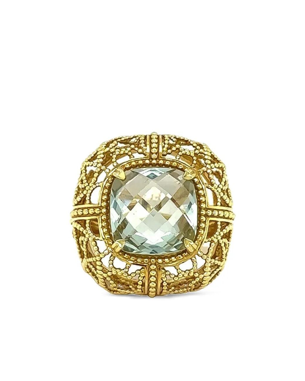 Lisa Nik Metallic 18K Quartz Cushion Ring