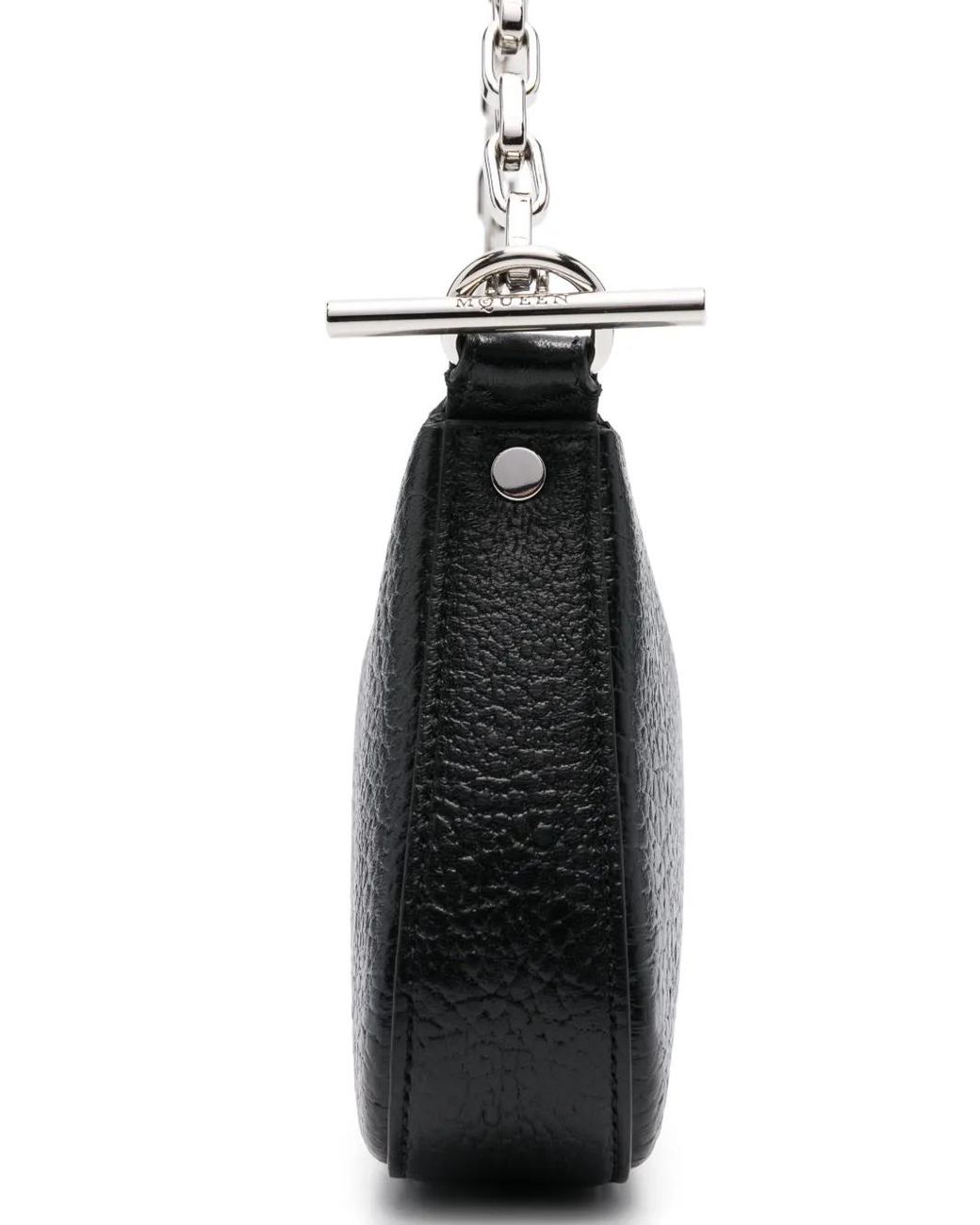 Borsa a mano T-Bar mini in pelle nera di McQueen in Black