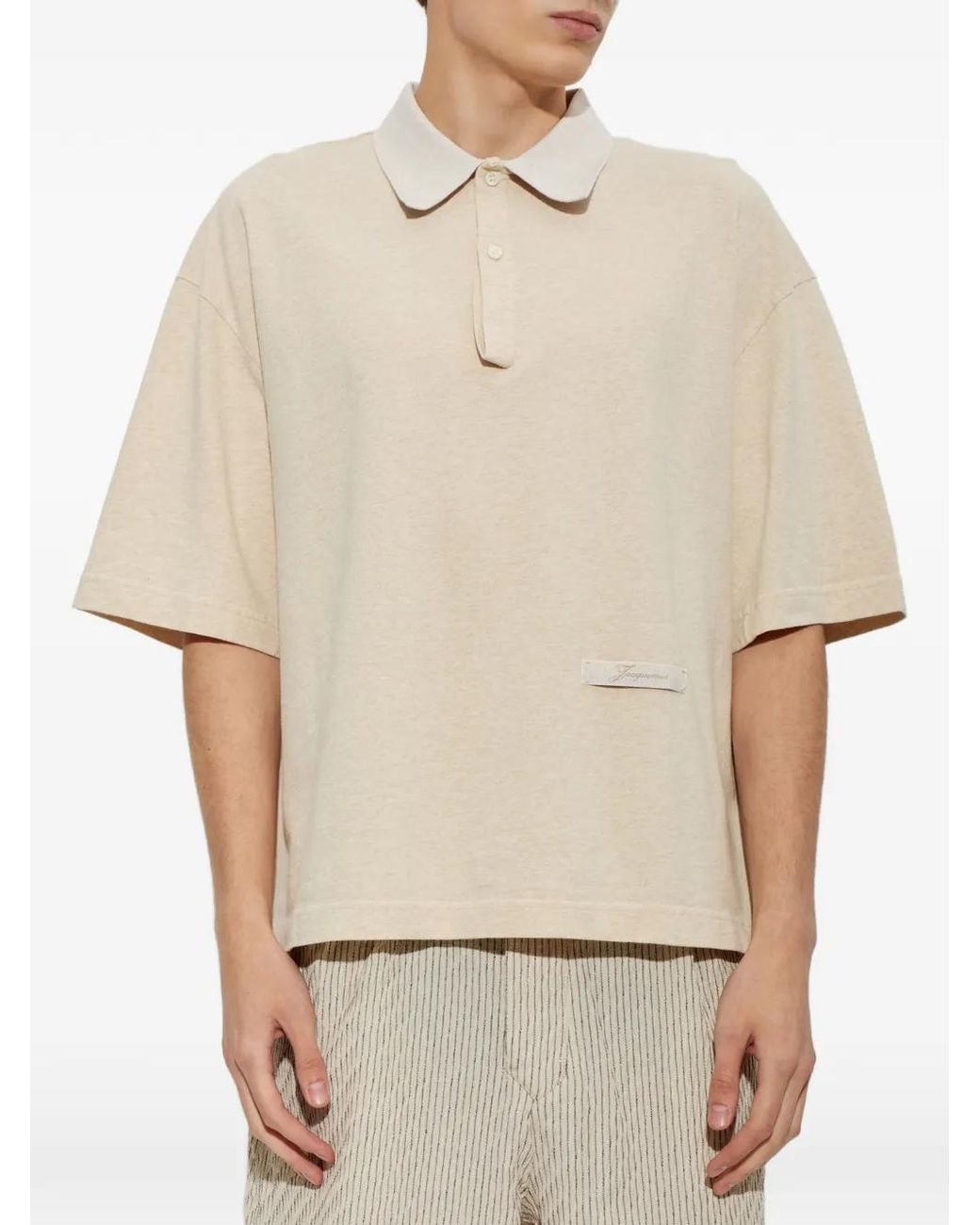 Jacquemus White Polo Ruban À Patch Logo