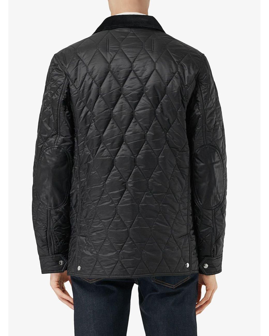 Chaqueta acolchada con cuello de pana Burberry de hombre de