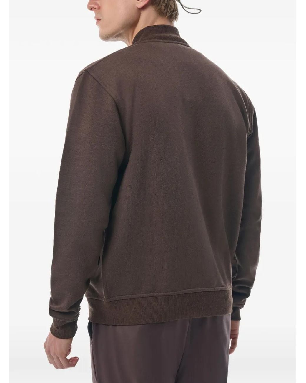 MEGUSTA Brown Logo-Embroidered Zipped Jacket for men
