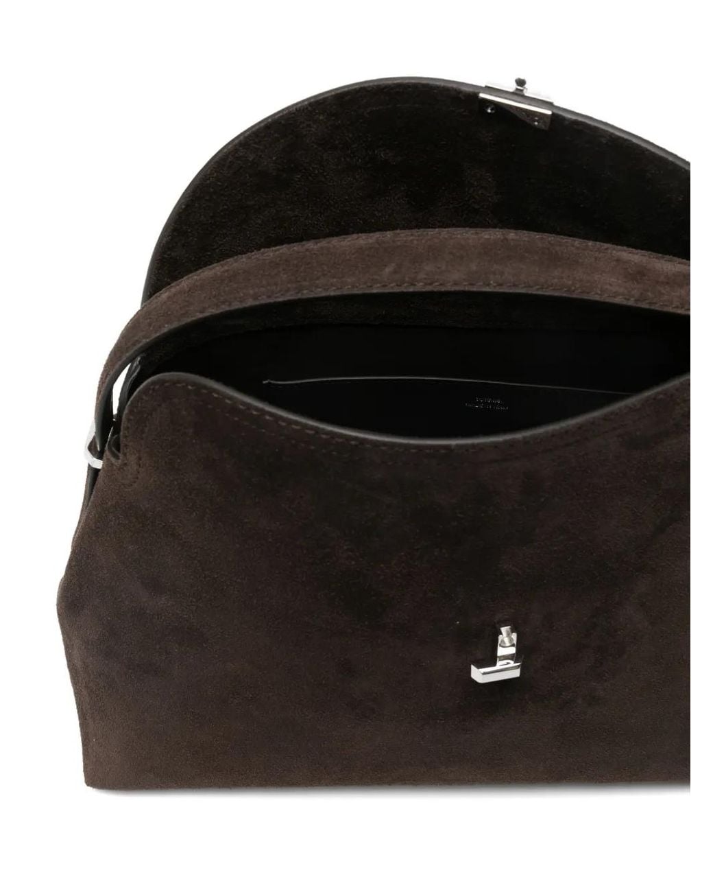 Totême Black T-Lock Suede Top Handle