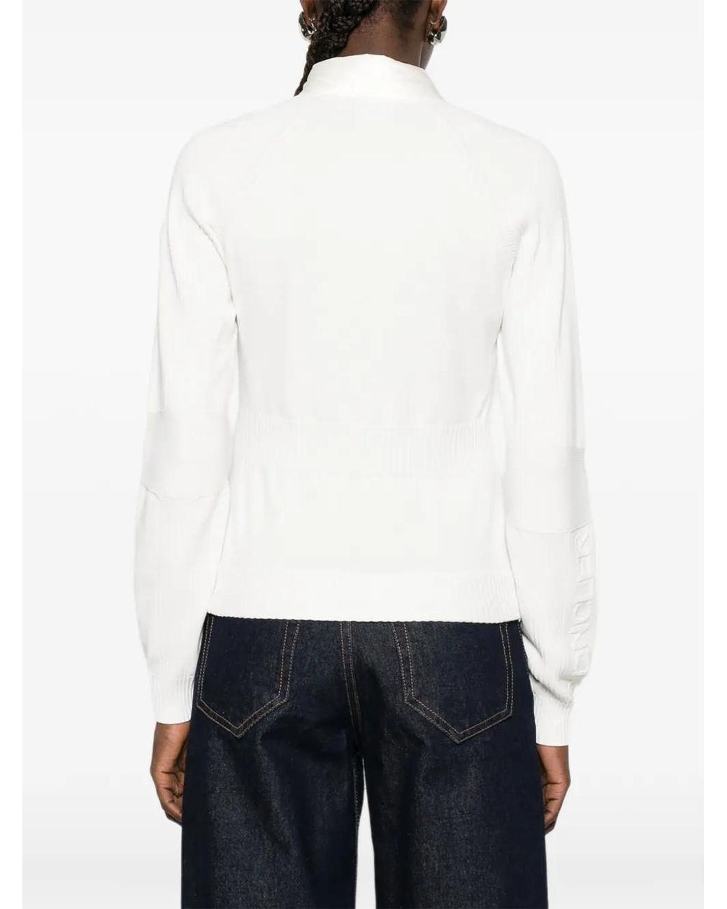 Moncler Vest Met Rits En Gewatteerde Voorkant in het White