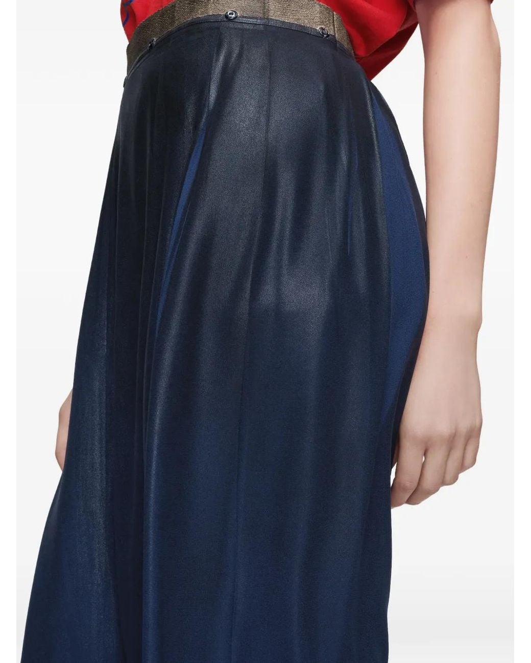 Maison Margiela Blue Midi Straight Skirt