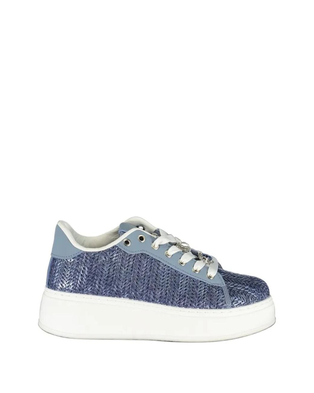 Laura Biagiotti Blue Baskets Plateforme À Effet Tissé