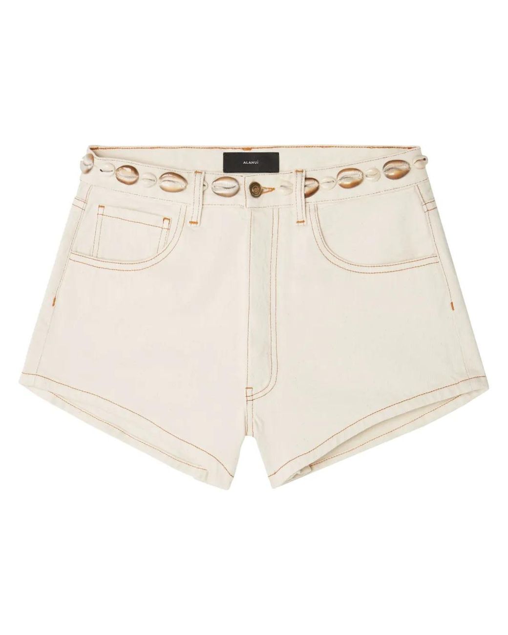 Alanui Natural Ocean Dream Denim Shorts