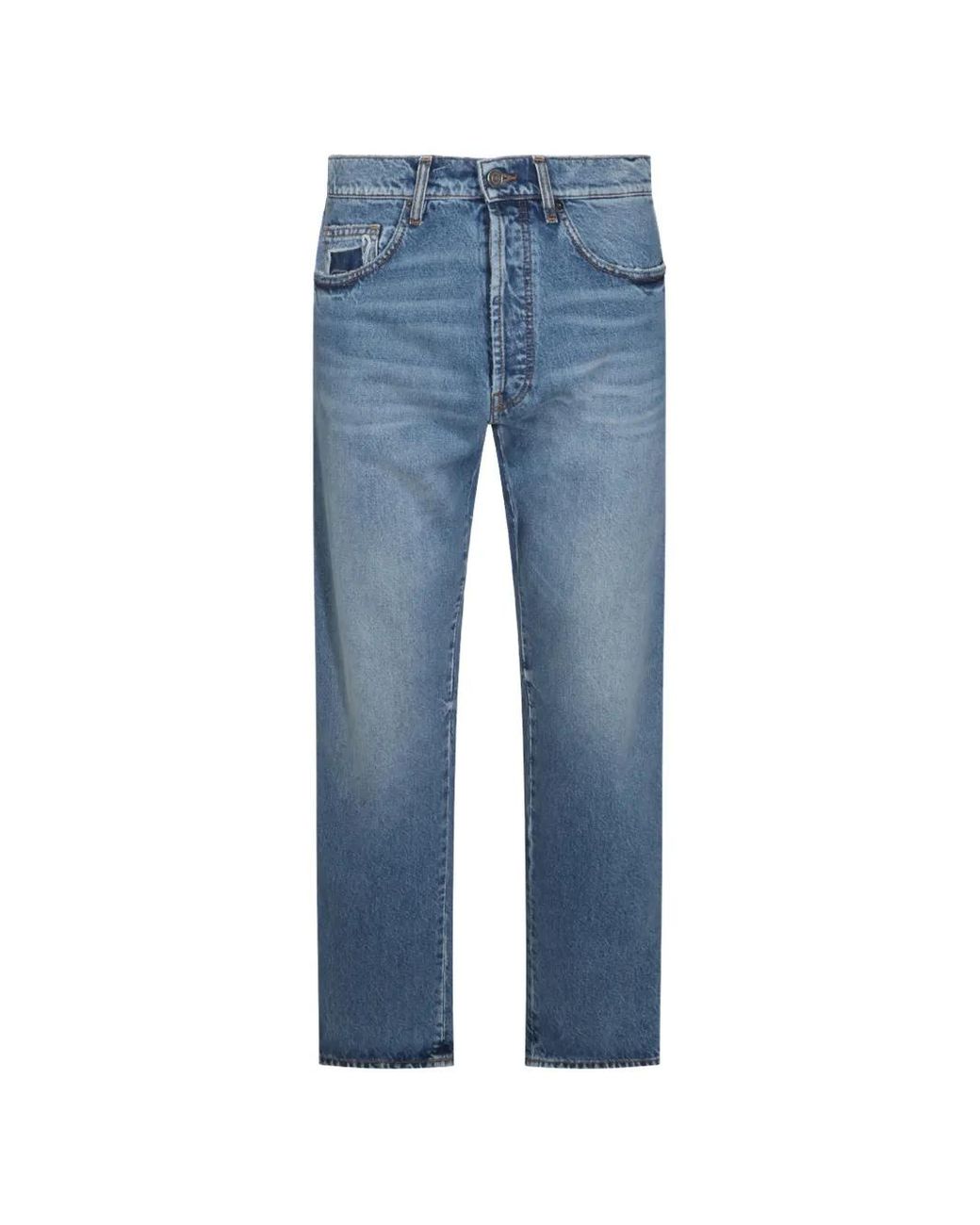 NUMERIS Blue Faded Straight-Leg Jeans for men
