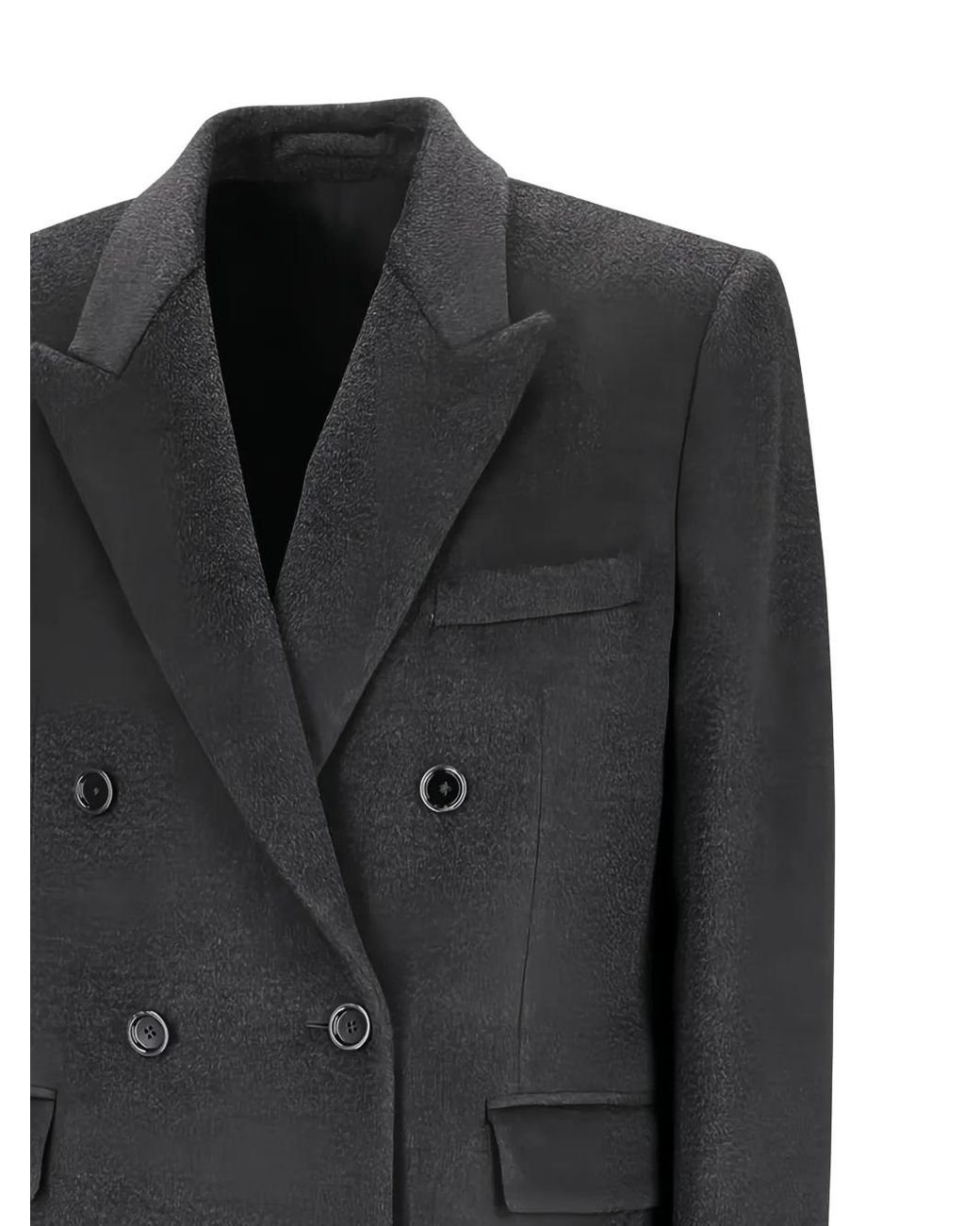 Lardini Black Double-Breasted Wool Coat for men