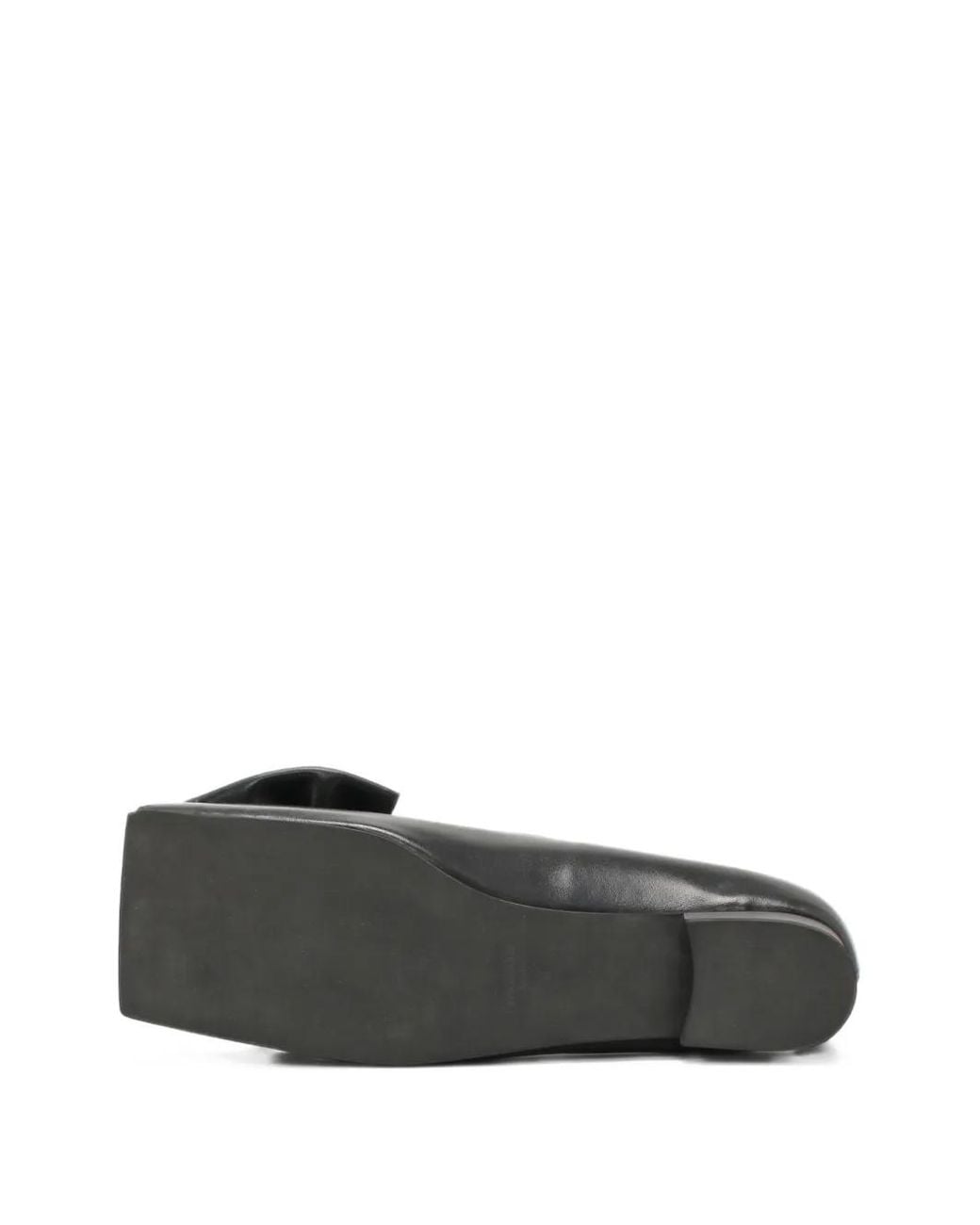 Finoacinque Black La Bow Square-Toe Flat Pumps