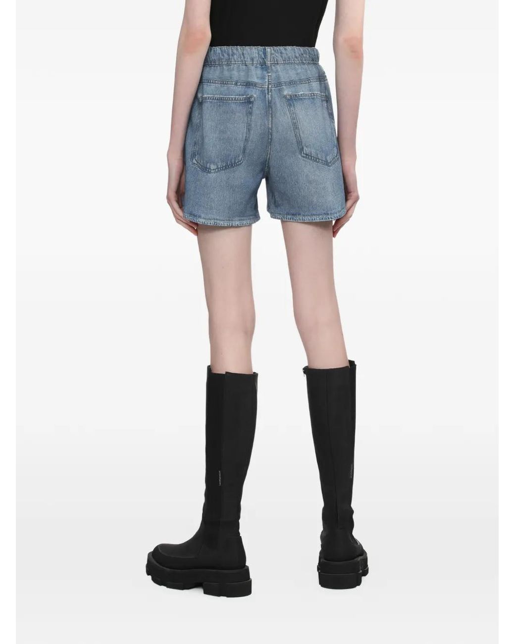 Rag & Bone Blue Distressed Elasticated Shorts