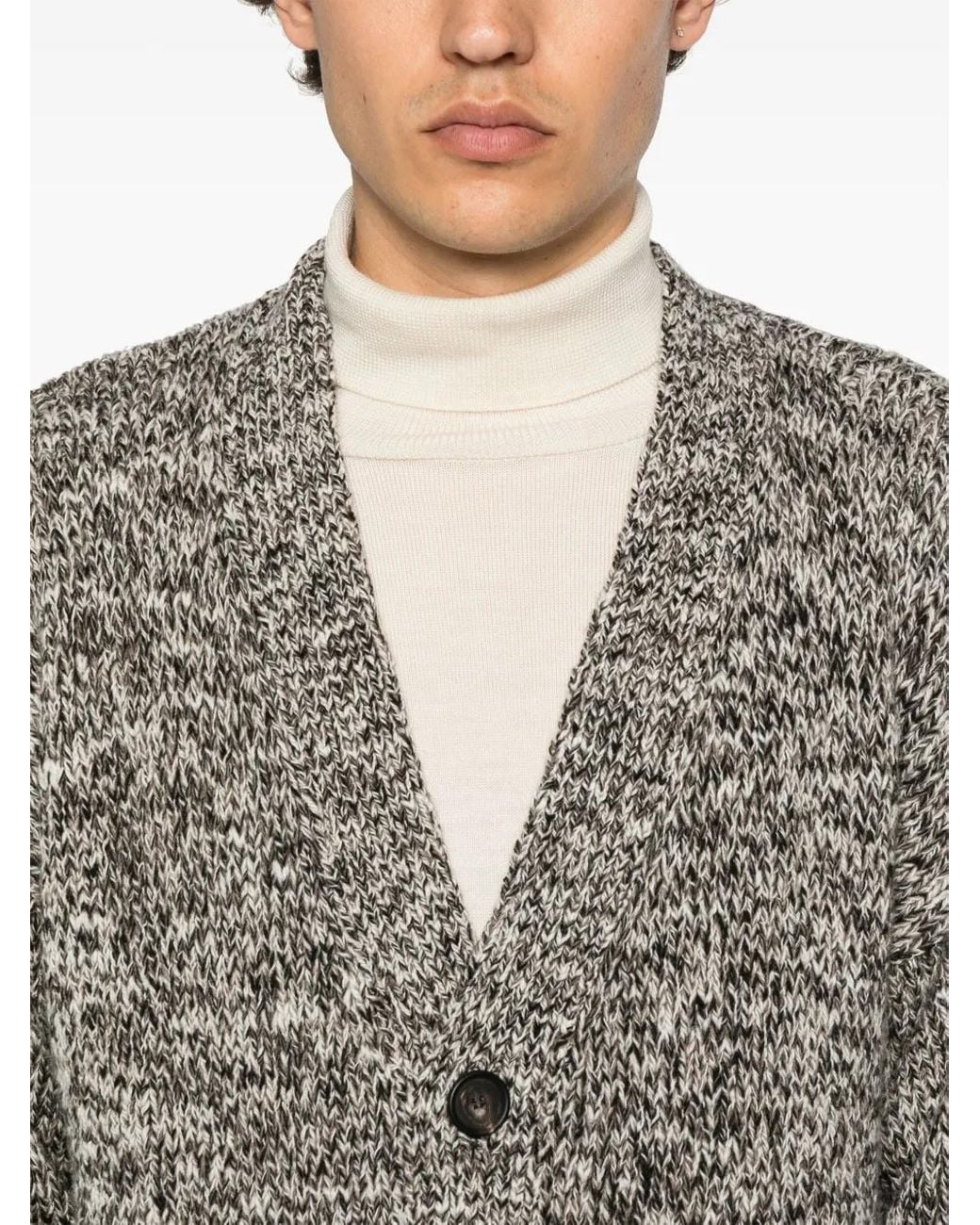 Tagliatore Gray Wool-Blend Cardigan for men