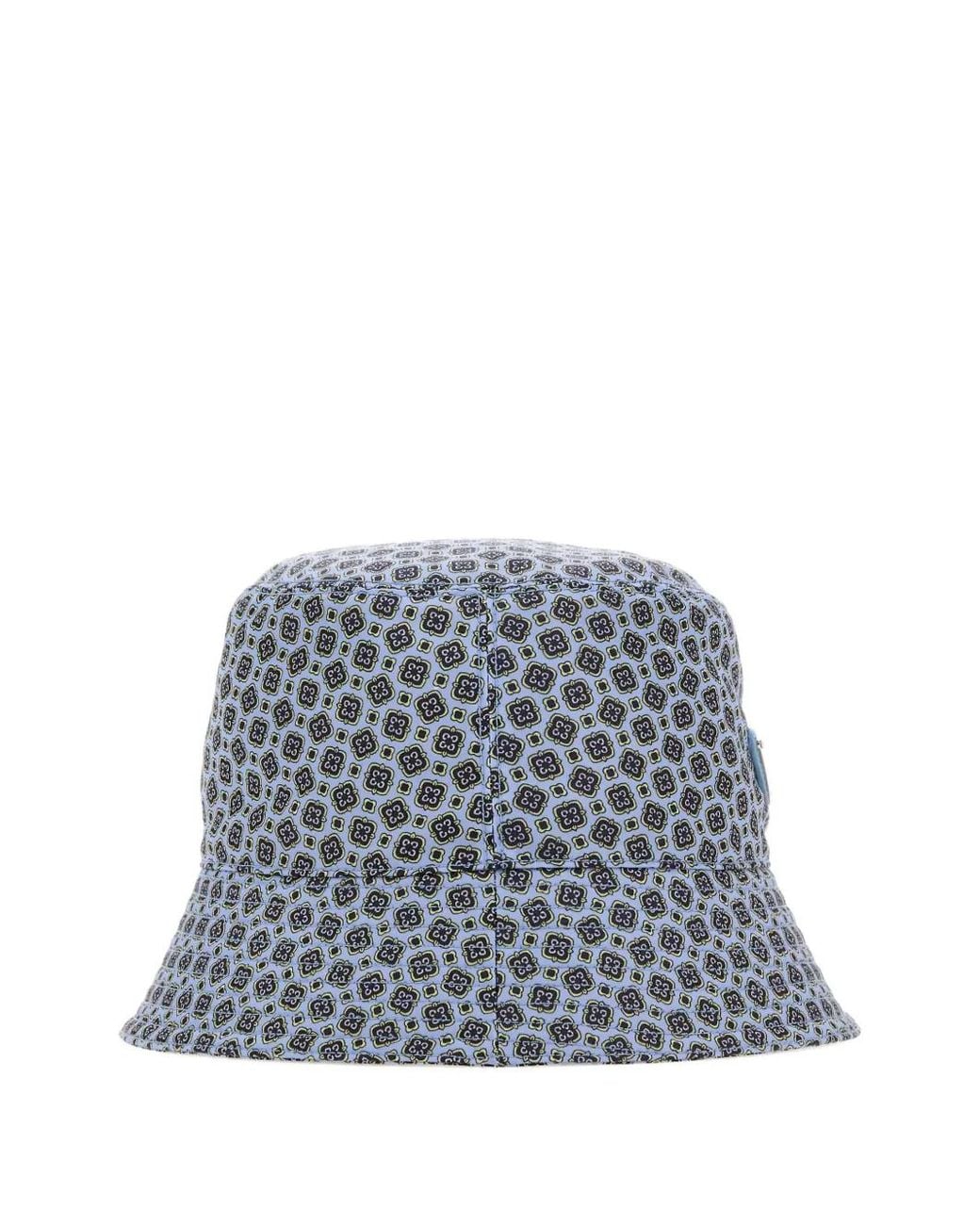 Prada Blue Printed Bucket Hat for men