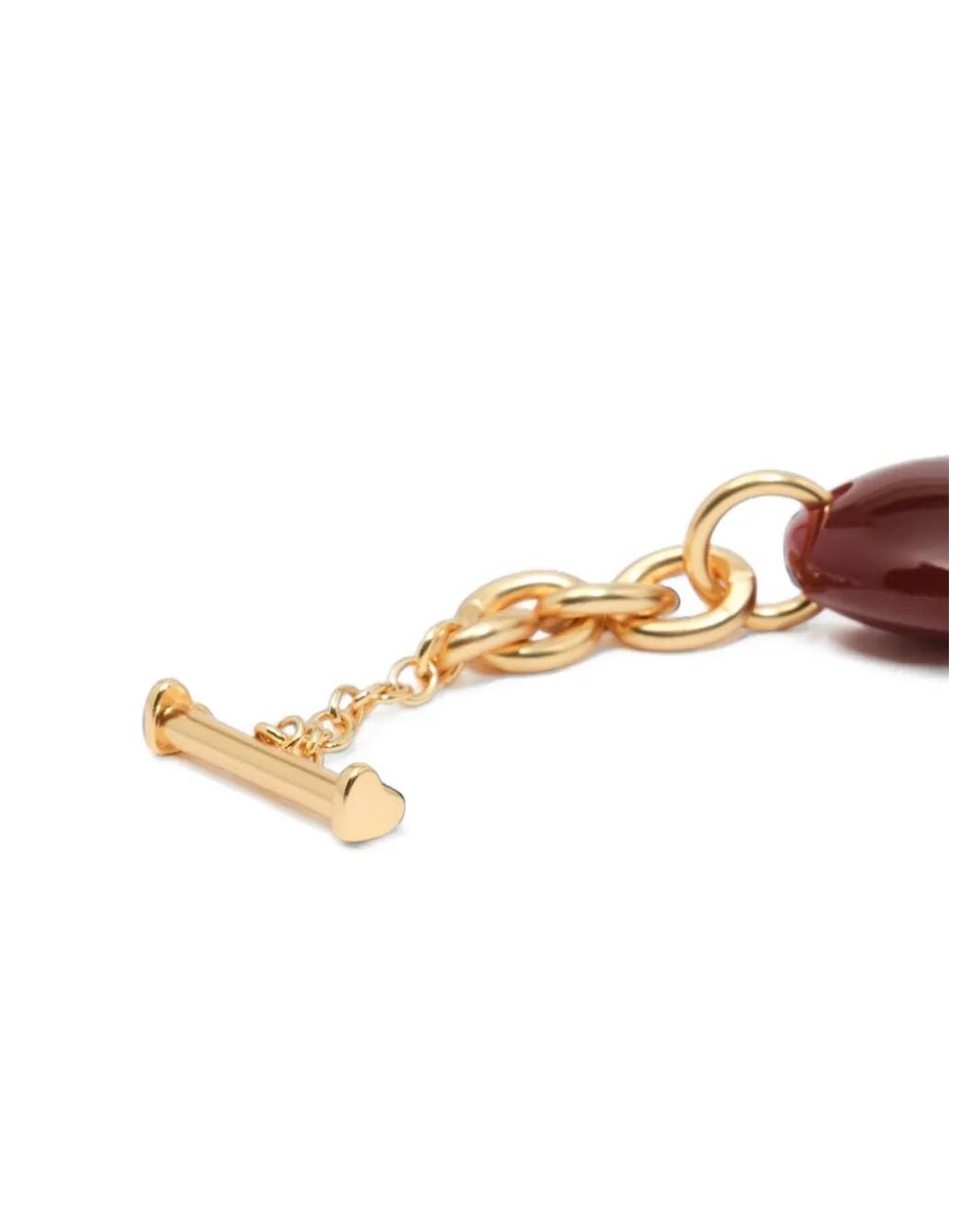 Bimba Y Lola Metallic Multi Amber Resin Hearts Necklace