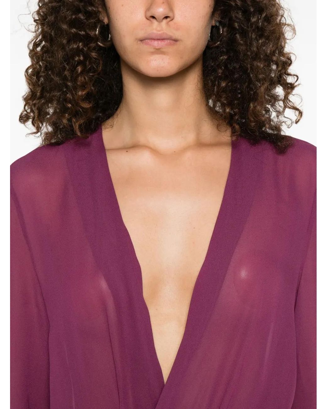 The Attico Purple V-Neck Blouse