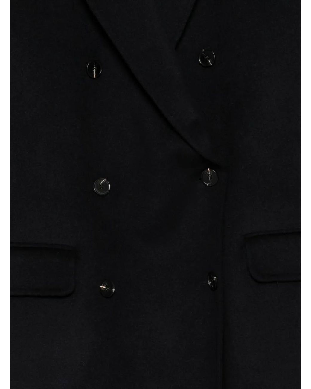 Paltò Black Double-Breasted Coat