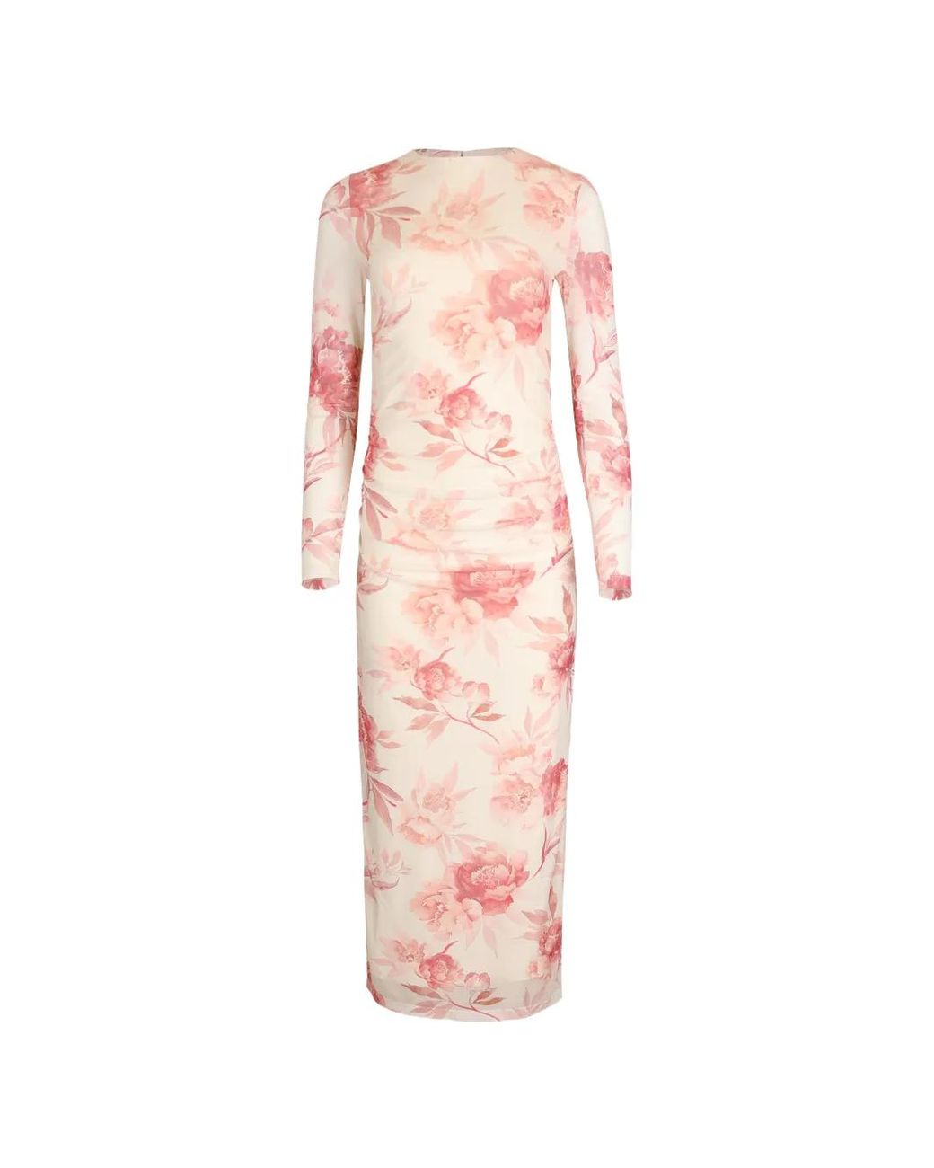 Aston Studio Pink Ezli Floral-Print Midi Dress