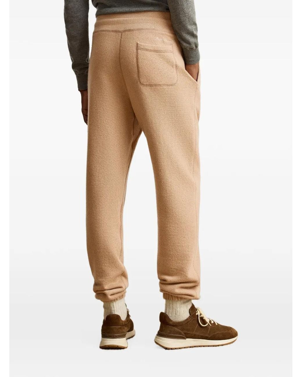Ralph Lauren Natural Drawstring Wool-Blend Track Pants for men