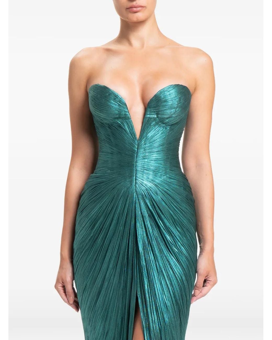 Maria Lucia Hohan Green Yua Strapless Gown