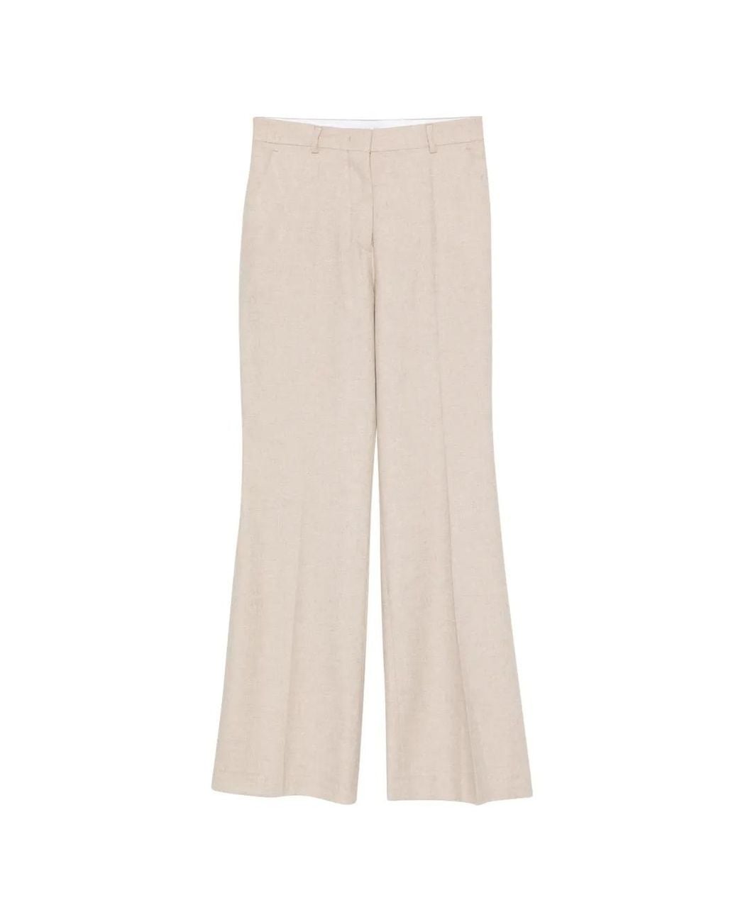 Manuel Ritz White Pressed-Crease Flared Trousers