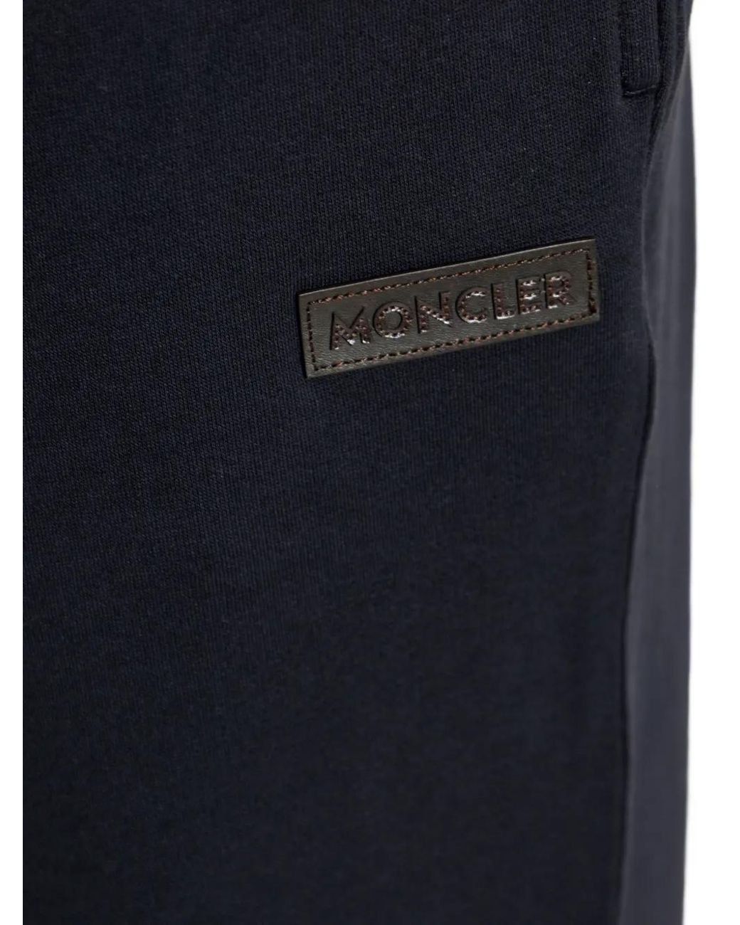 Moncler Blue Pantalon De Jogging En Coton À Patch Logo for men