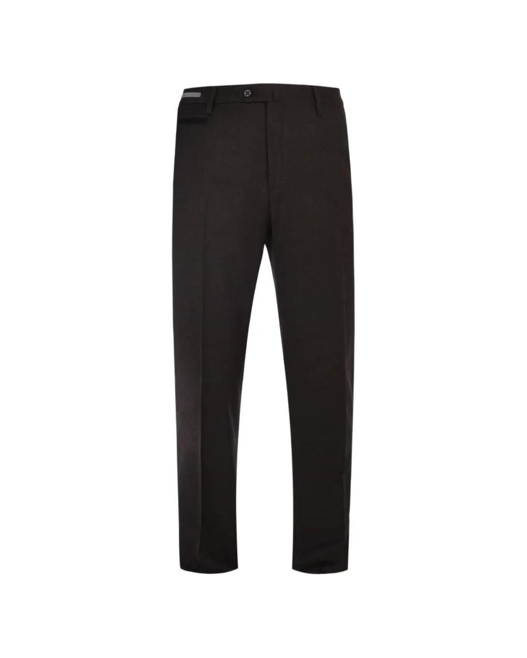 Corneliani Black Button Wool Trousers for men