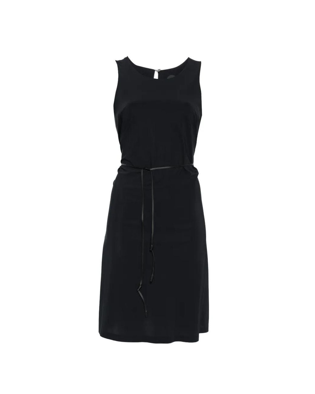 Rrd Black Belted Sleeveless Dress