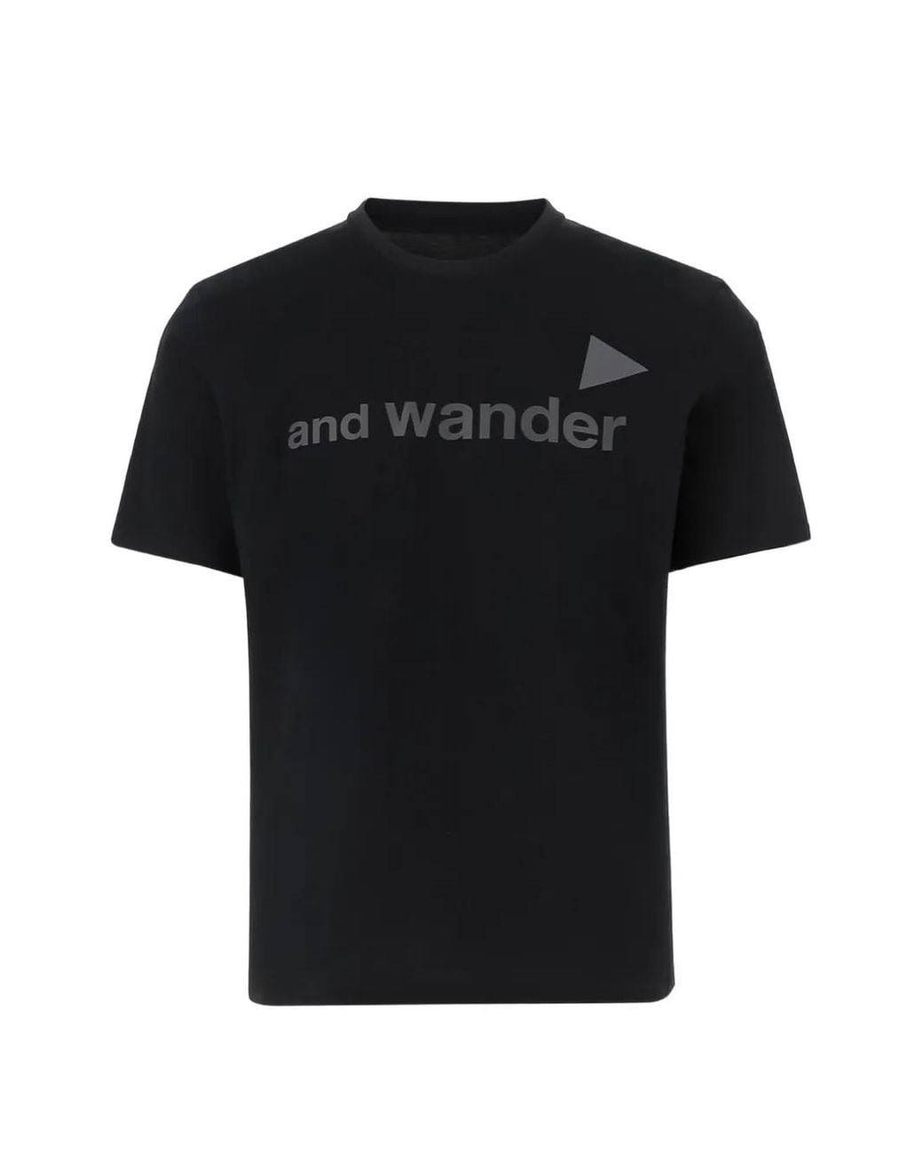 And Wander Black Logo-Print Cotton T-Shirt for men