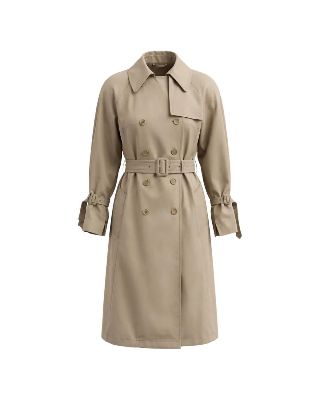 Vetements Natural Double-Breasted Belted Trench Coat