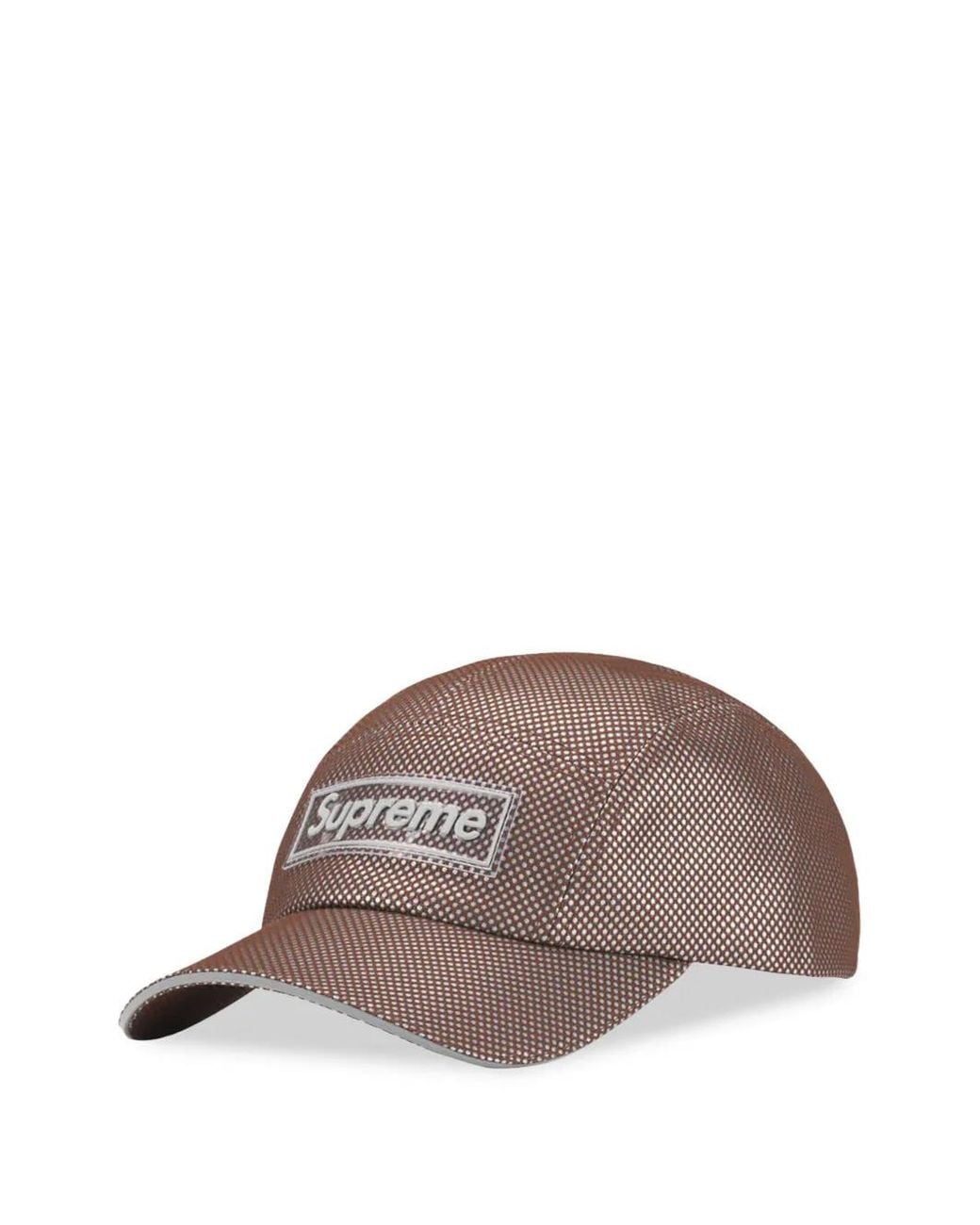 Supreme Brown Metallic Mesh Camp Baseball Hat for men