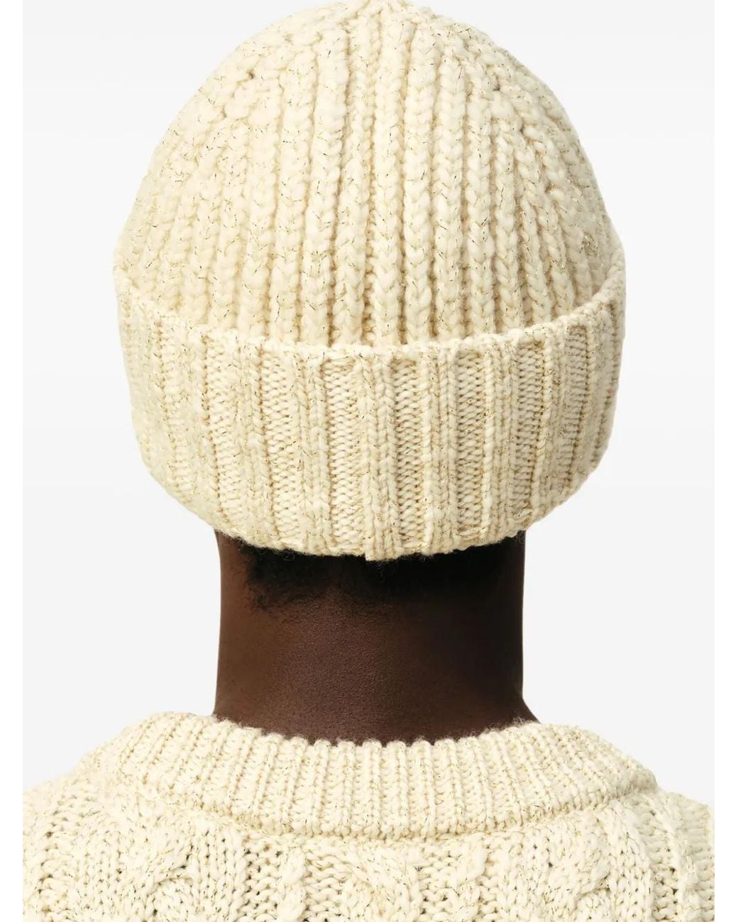 AMI Natural Ribbed Beanie Hat