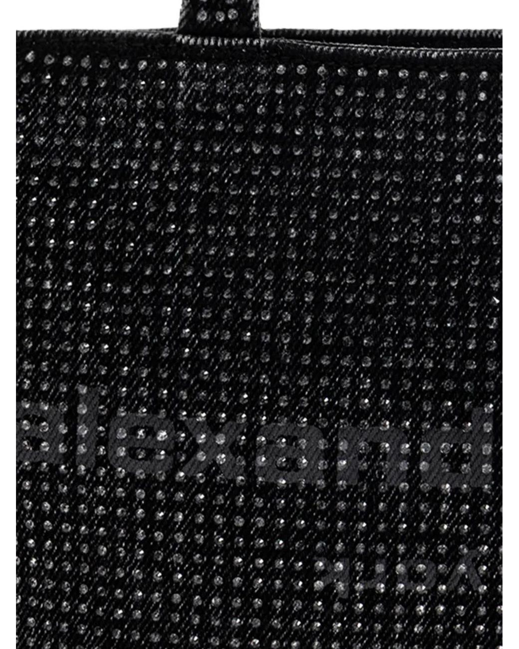 Alexander Wang Black Crystal-Embellished Denim Tote Bag
