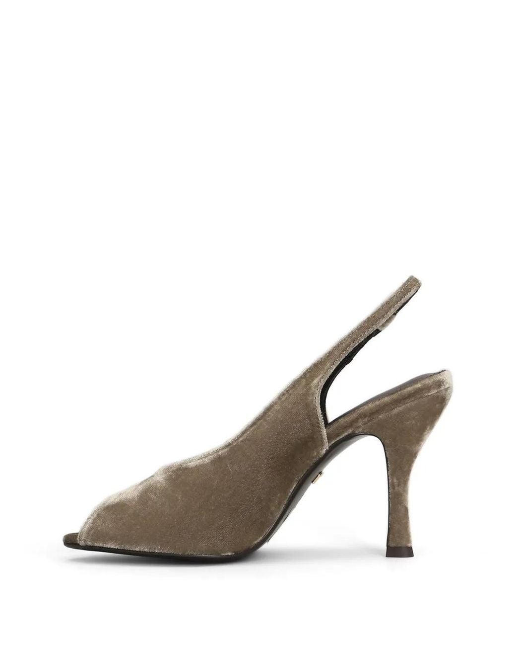 Lola Cruz Metallic Garbiette 95 Velvet Peep-Toe Pumps
