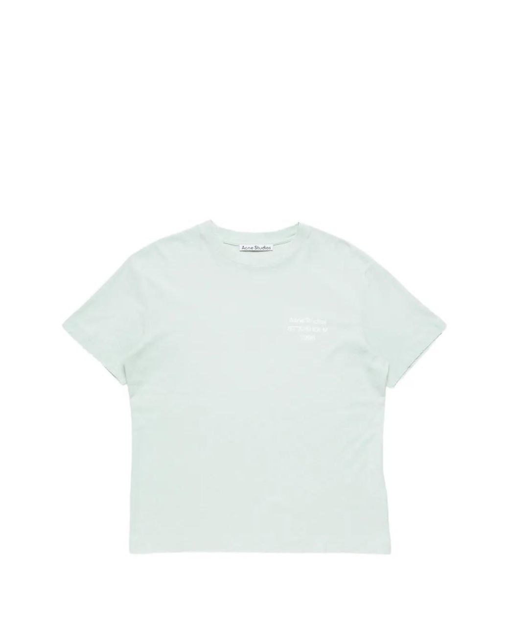 Acne Blue Distressed Logo T-Shirt