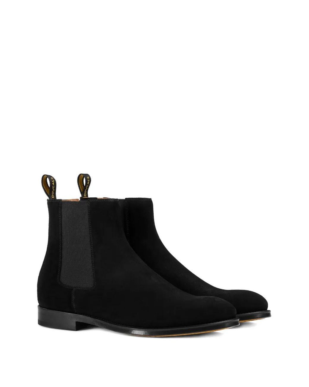 Doucal's Black Suede Elastic-Sided Boots for men