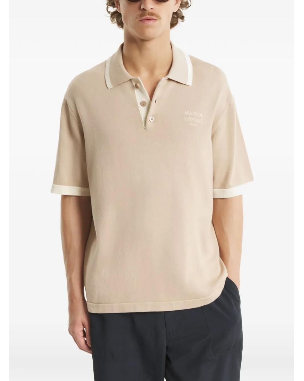 Maison Kitsuné Natural Comfort Knit Polo for men
